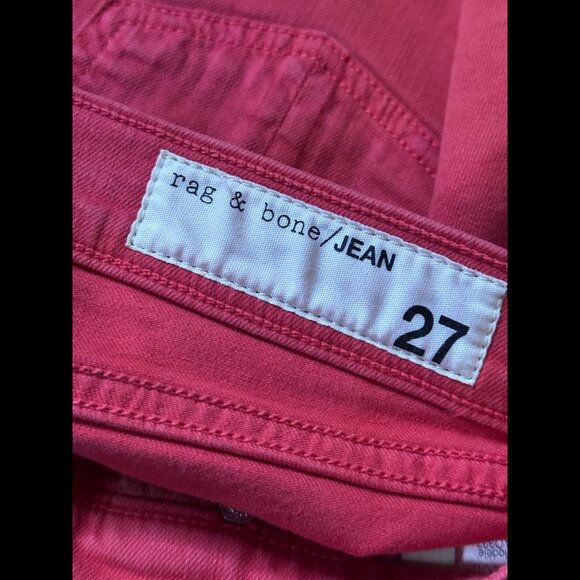 Rag & Bone Jean Mini Shorts 27 Womens Red Pink Frayed Hem Denim - Picture 7 of 9
